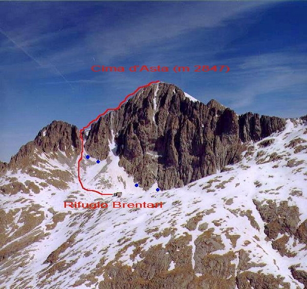 Cima d'Asta (m 2847) (Parete Sud)